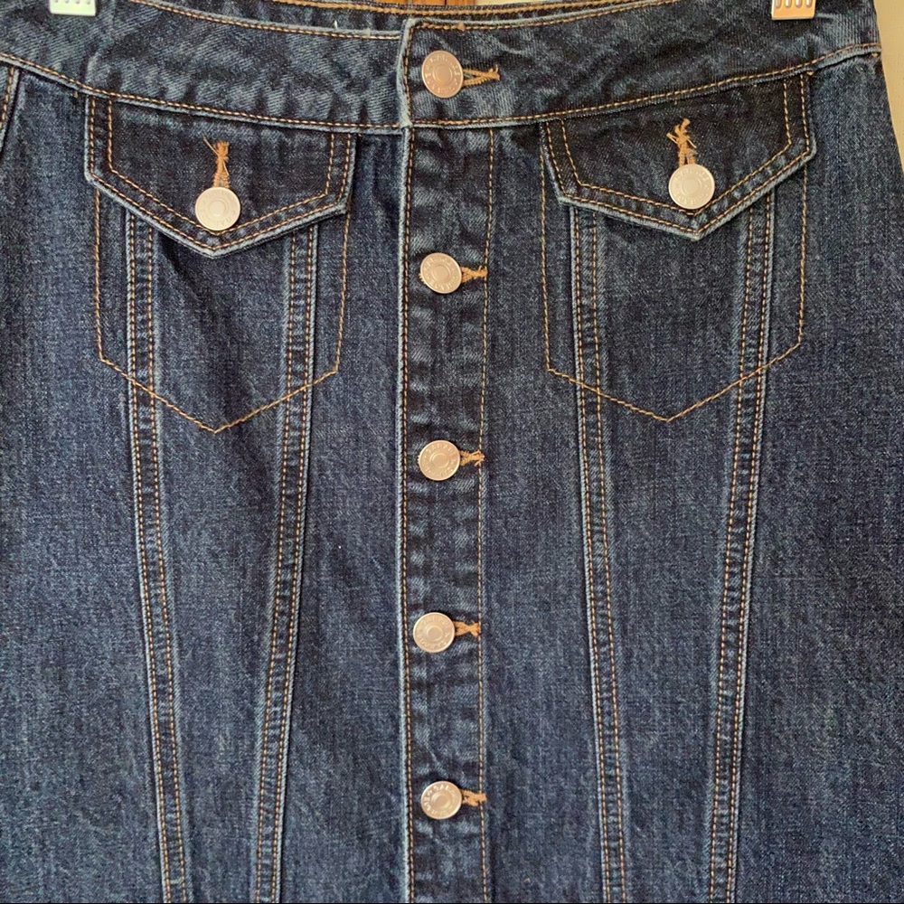 Garage Denim Button Front Mini Skirt - XS - Picture 2 of 6